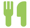 Green fork and knife icon
