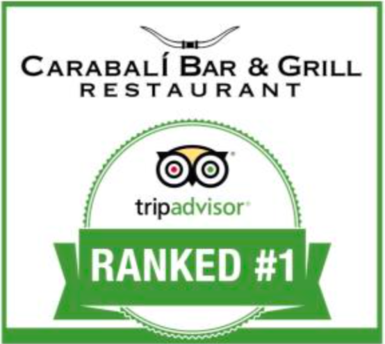 Logo for Carabalí Bar & Grill, showing a #1 ranking from TripAdvisor.